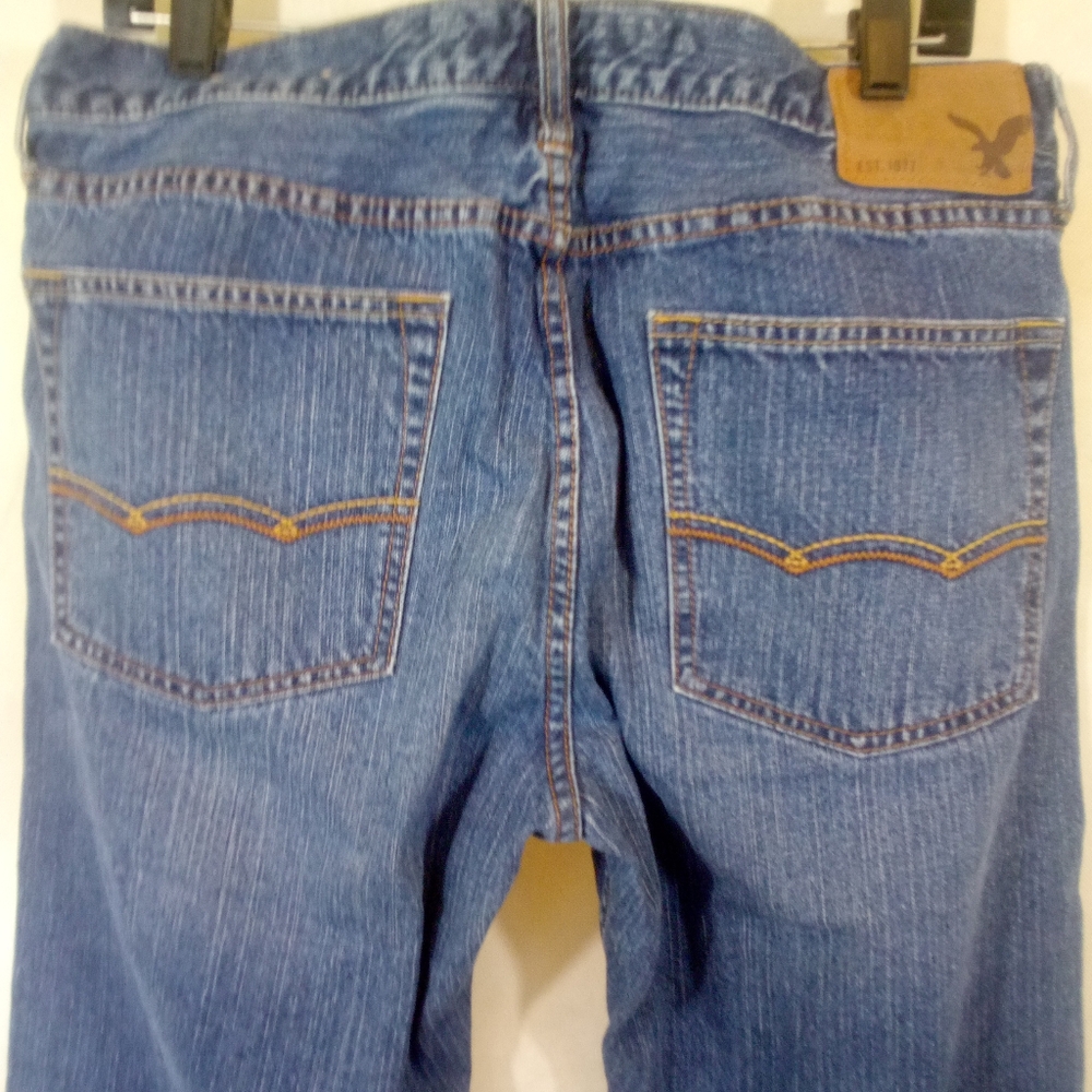 Mens American Eagle Dark Blue Original Straight Denim Jeans 34 - Picture 4 of 5